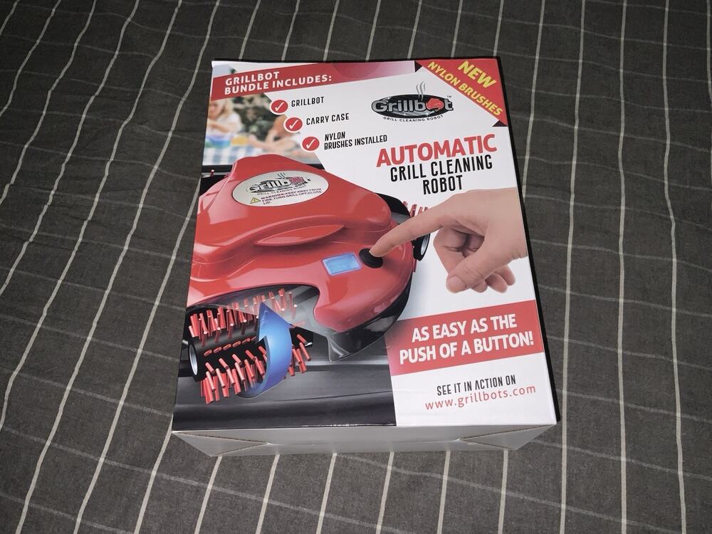 GRILLBOT Automatic Grill Cleaning Rotating Nylon Brushes RED New Sealed.